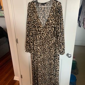 Animal Print Wrap Front maxi dress- Size 24 ELOQUII GUC